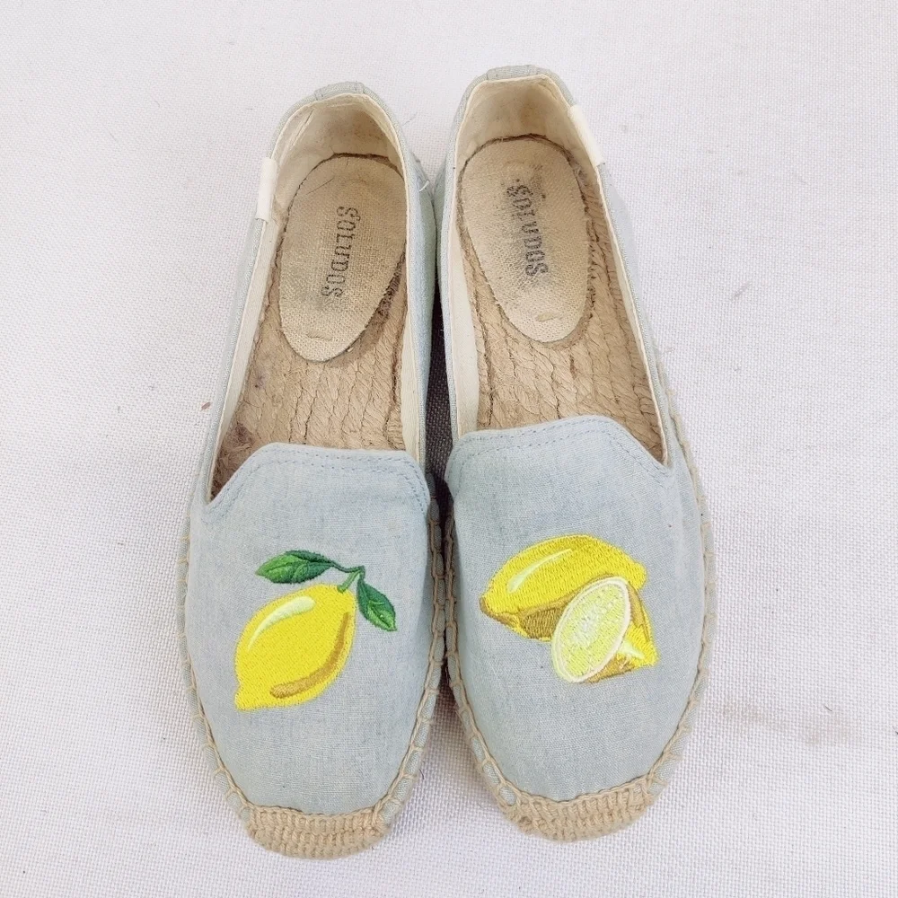 Soludos Lemon Espadrilles Platform Smoking Slipper Womens Size 6 Slip on Loafer